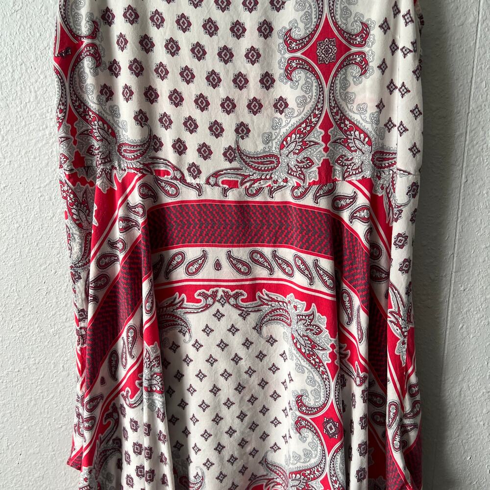 Umgee Womens Tank Dress Large Handkerchief Hem Paisley Floral Cottagecore Boho - Picture 4 of 14